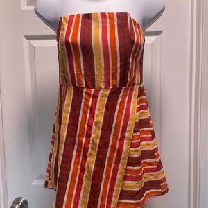 Style Rack Strapless Striped Romper Boning Lined Size Small